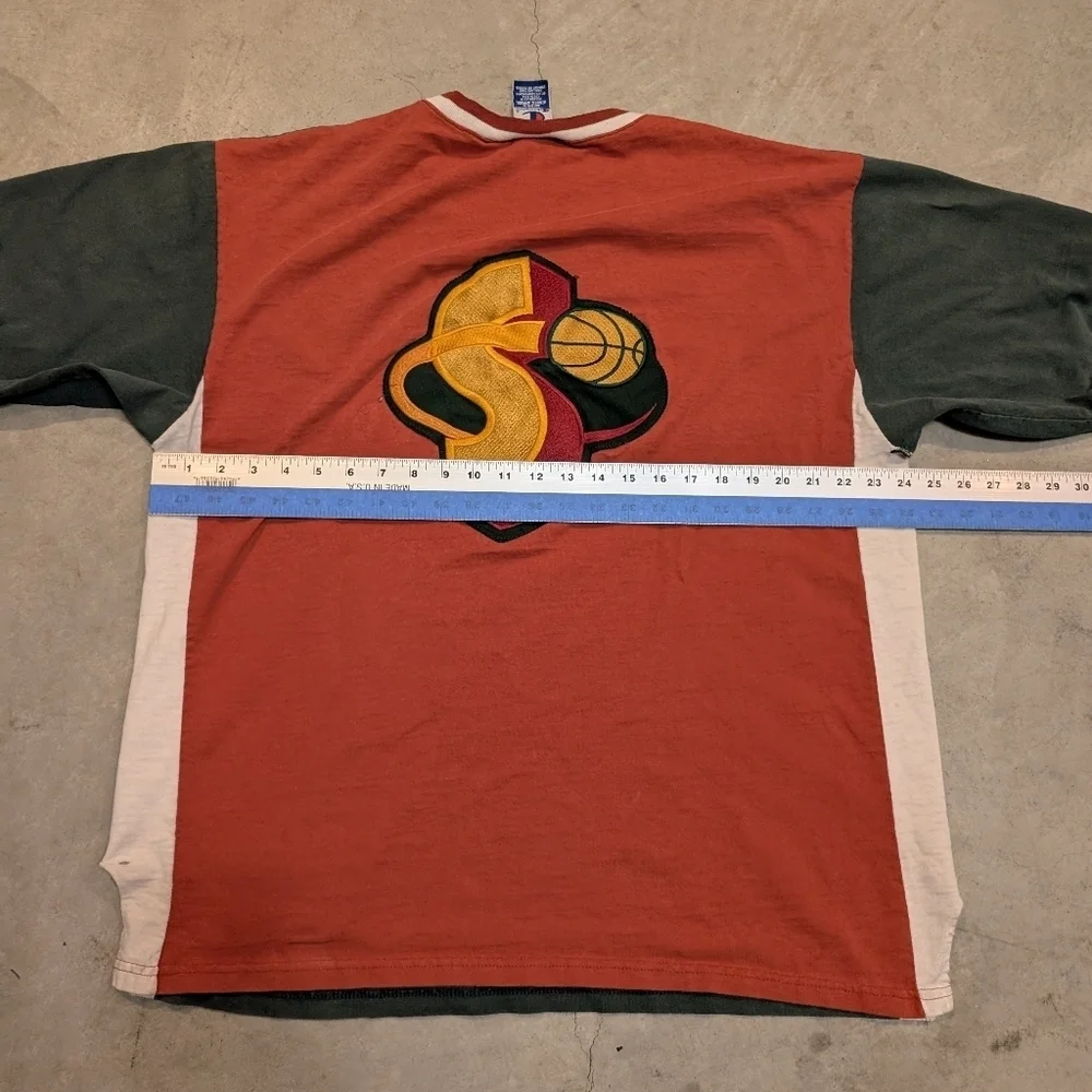VTG 90s Champion Seattle Sonics Shooting Shirt Mens XL Flaws - Picture 11 of 12